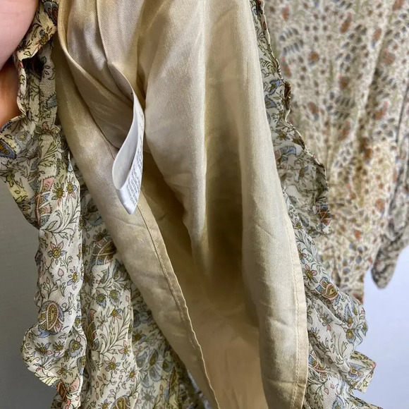 ByTimo | Sheer‎ Floral Ruished Dress Long Sleeve Small - Picture 7 of 12